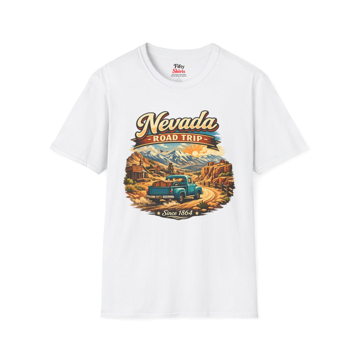Nevada Road Trip Unisex Softstyle T Shirt State Pride Graphic Tee Collections FS03