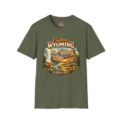 Explore Wyoming Unisex Softstyle T Shirt State Pride Graphic Tee Collections FS03