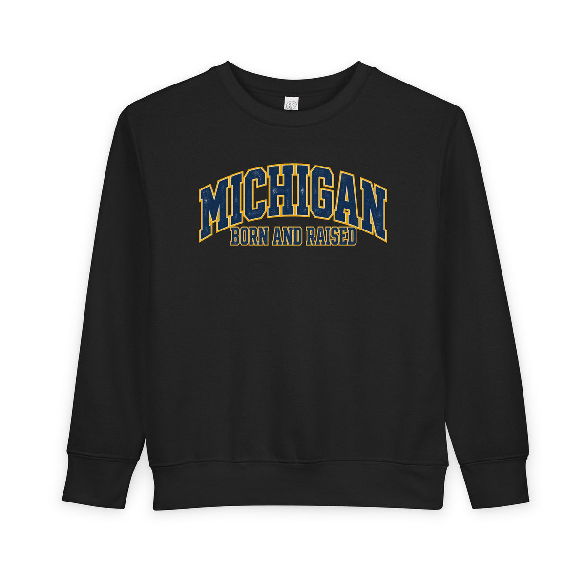 Michigan Born and Raised Old-School Athletic Unisex Toddler Sweatshirt