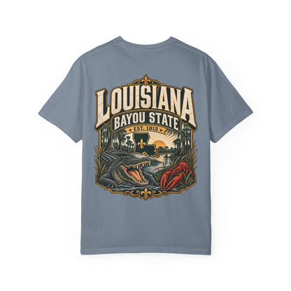 Louisiana Bayou Legacy Unisex Comfort Color 1717 Streetwear Graphic Tee