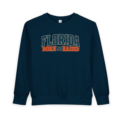 Florida Born and Raised Coastal Vintage Unisex Toddler Sweatshirt