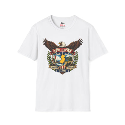 New Jersey Americana Eagle Unisex Softstyle T Shirt State Pride Graphic Tee Collections FS03