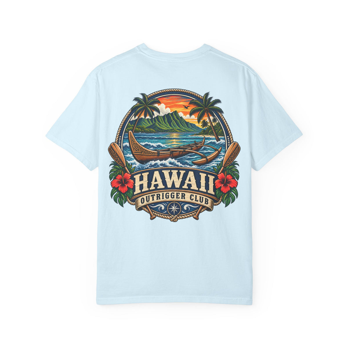 Hawaii Outrigger Club Unisex Comfort Color 1717 Streetwear Graphic Tee
