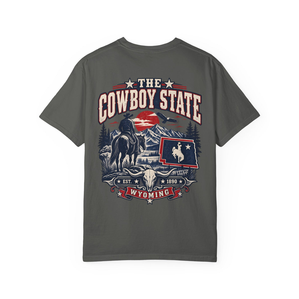 Wyoming The Cowboy State Unisex Comfort Color 1717 Streetwear Graphic Tee