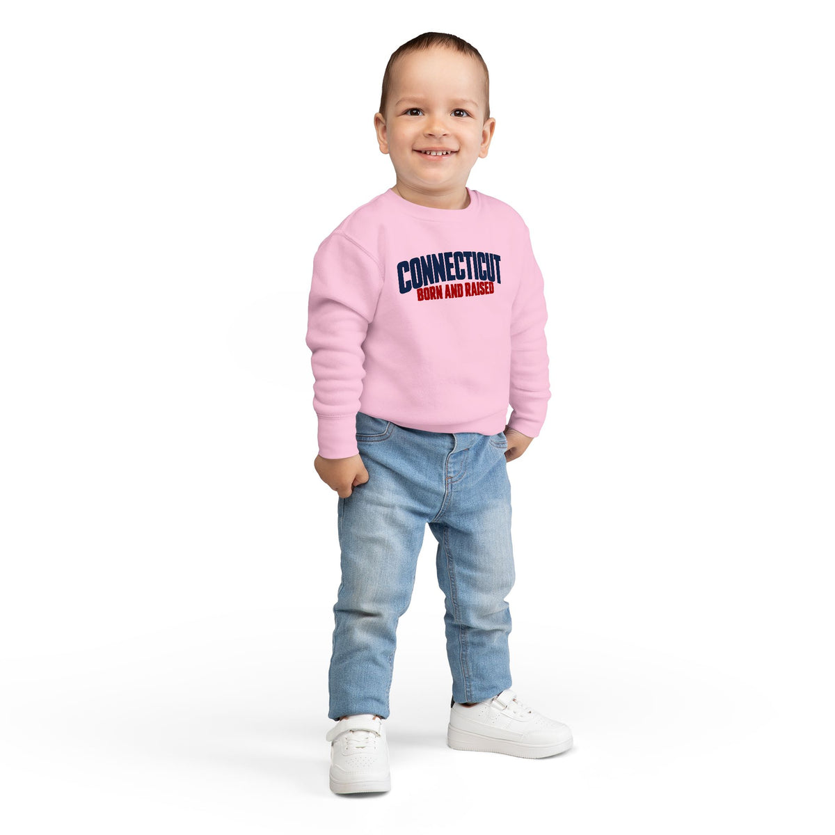 Connecticut Born and Raised Modern Northeast Streetwear Unisex Toddler Sweatshirt