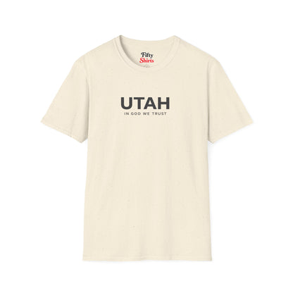 Utah All State In God We Trust Front Design Unisex Everyday Tee