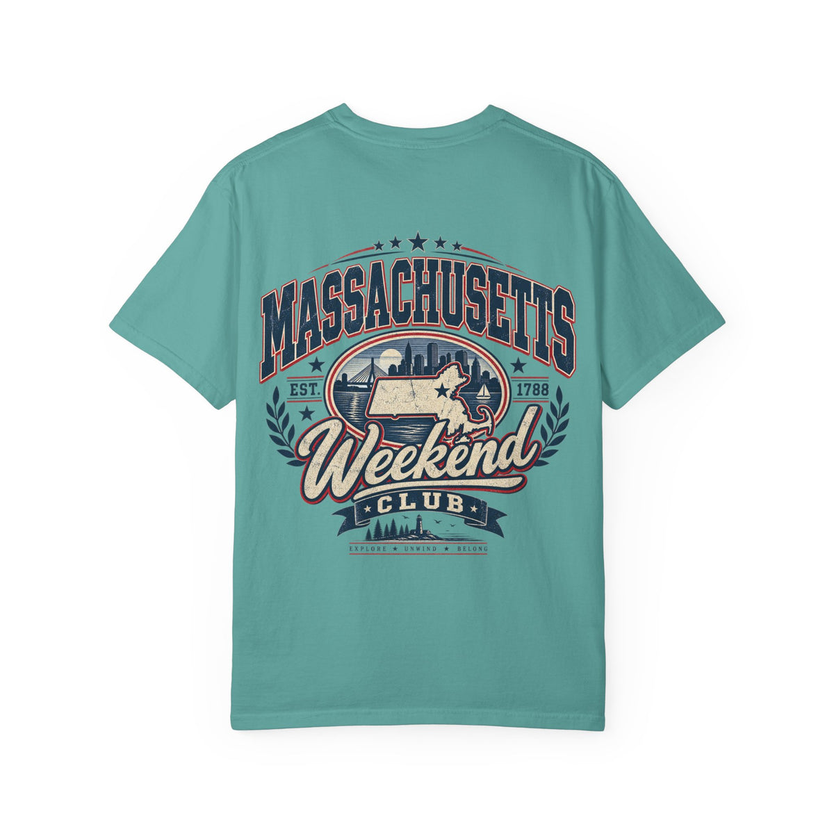 Massachusetts Weekend Club Unisex Comfort Color 1717 Streetwear Graphic Tee