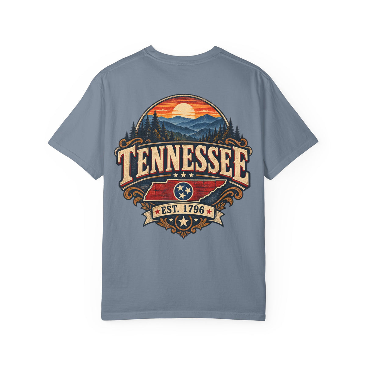 Tennessee Established 1796 Unisex Comfort Color 1717 Streetwear Graphic Tee