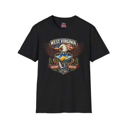 West Virginia Americana Eagle Unisex Softstyle T Shirt State Pride Graphic Tee Collections FS03