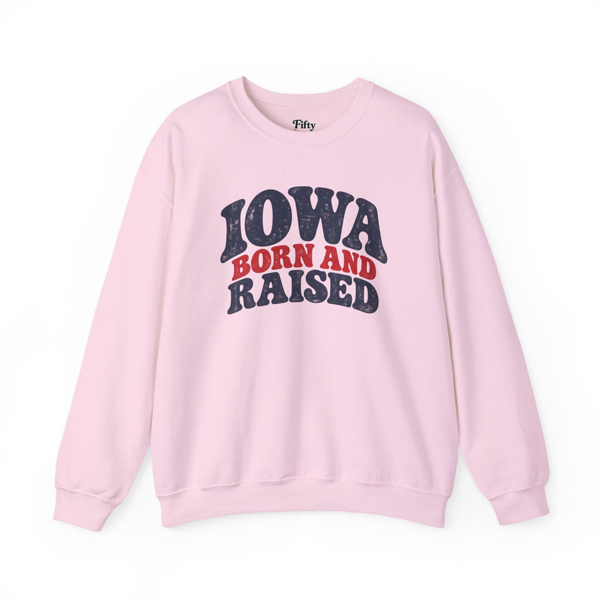 Iowa Born and Raised Retro 1970s Unisex Sweatshirt Graphic