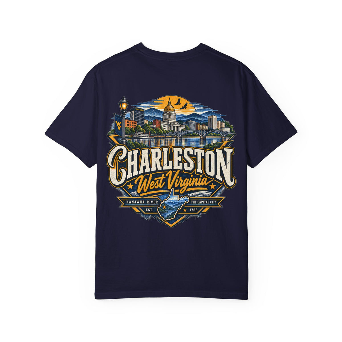 Charleston West Virginia Unisex Comfort Color 1717 Streetwear Graphic Tee