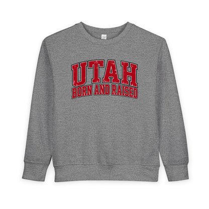 Utah Born and Raised Collegiate Classic Unisex Toddler Sweatshirt