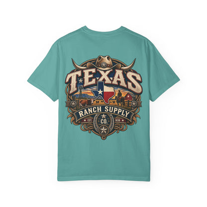 Texas Ranch Supply Co. Unisex Comfort Color 1717 Streetwear Graphic Tee