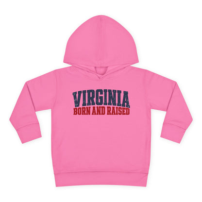 Virginia Born and Raised Bold Southern Streetwear Unisex Toddler Pullover Fleece Hoodie