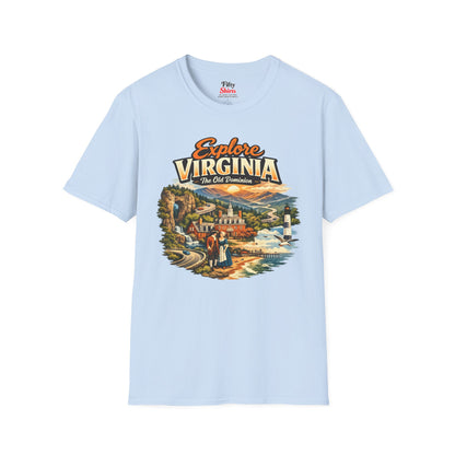 Explore Virginia Unisex Softstyle T Shirt State Pride Graphic Tee Collections FS03