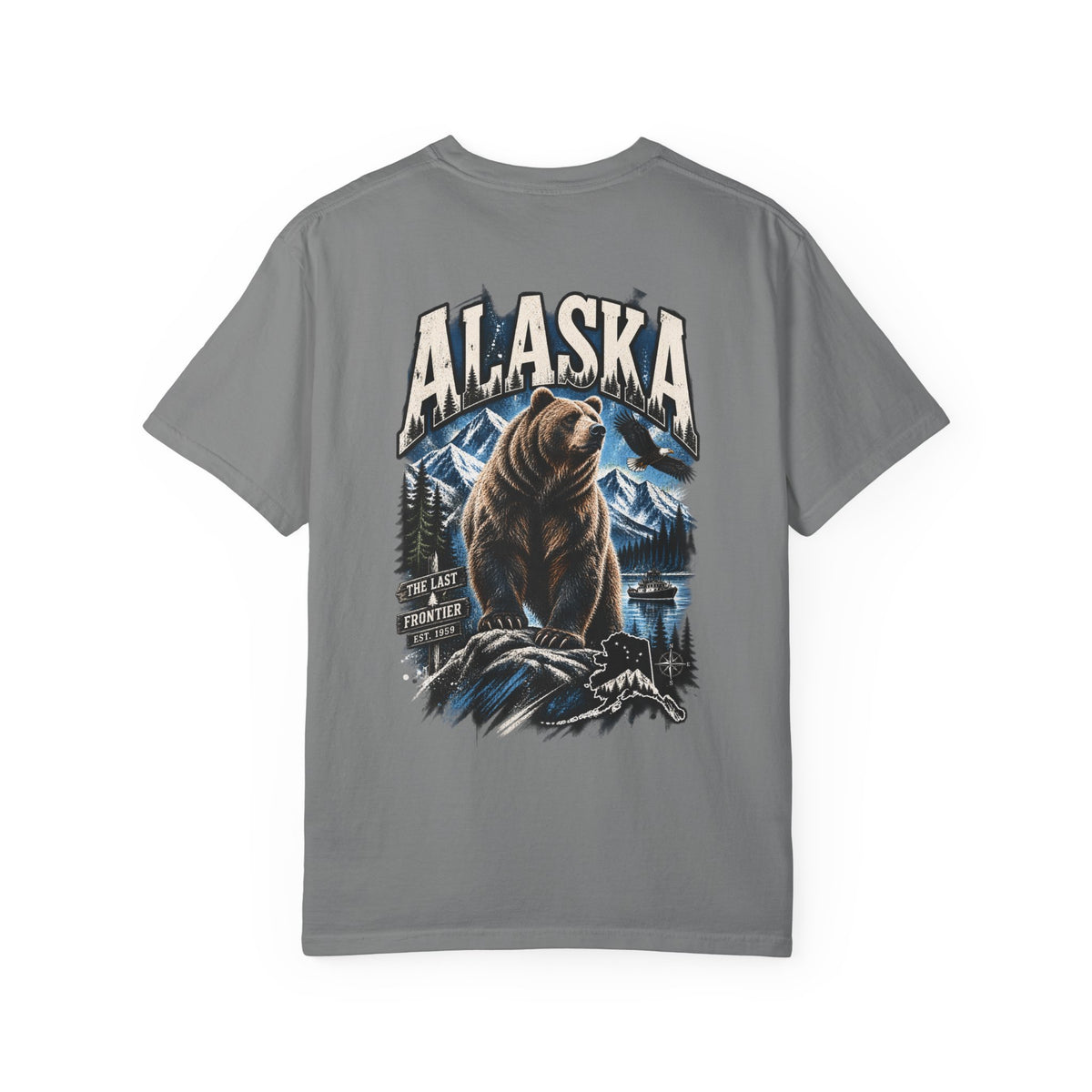 Alaska Bear Streetwear  Unisex Comfort Color 1717 Streetwear Graphic Tee