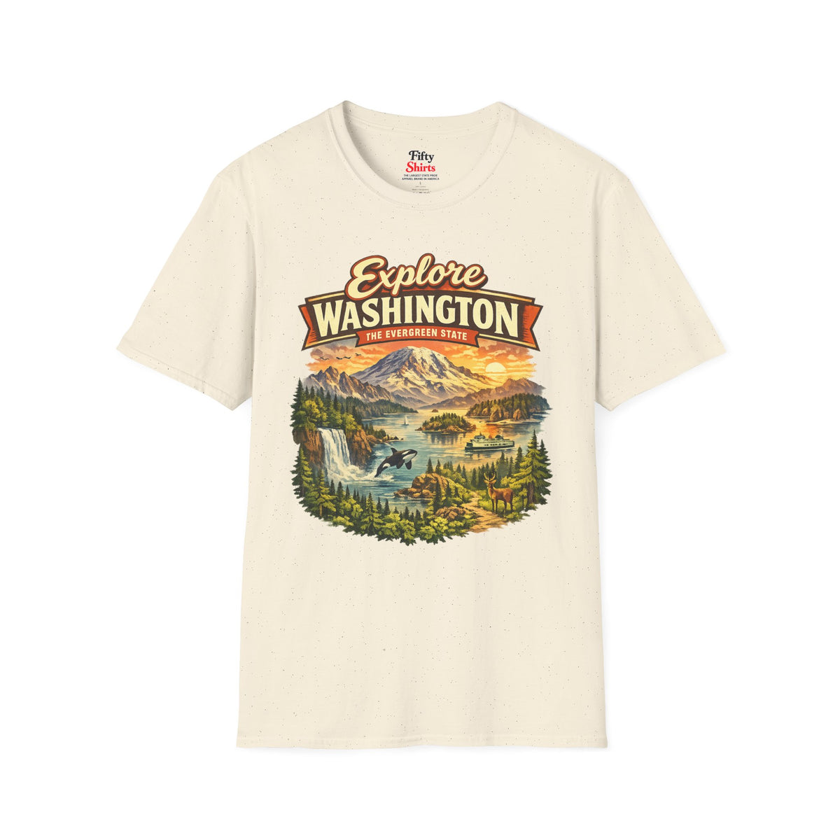 Explore Washington Unisex Softstyle T Shirt State Pride Graphic Tee Collections FS03