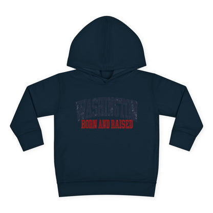 Washington Born and Raised Vintage Americana Unisex Toddler Pullover Fleece Hoodie