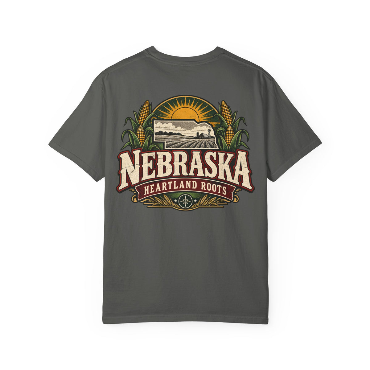 Nebraska Heartland Roots Unisex Comfort Color 1717 Streetwear Graphic Tee
