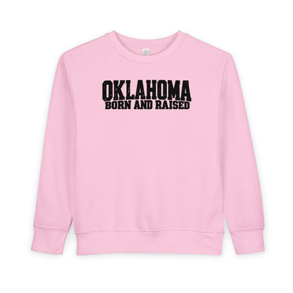 Oklahoma Born and Raised Minimal Heritage Unisex Toddler Sweatshirt