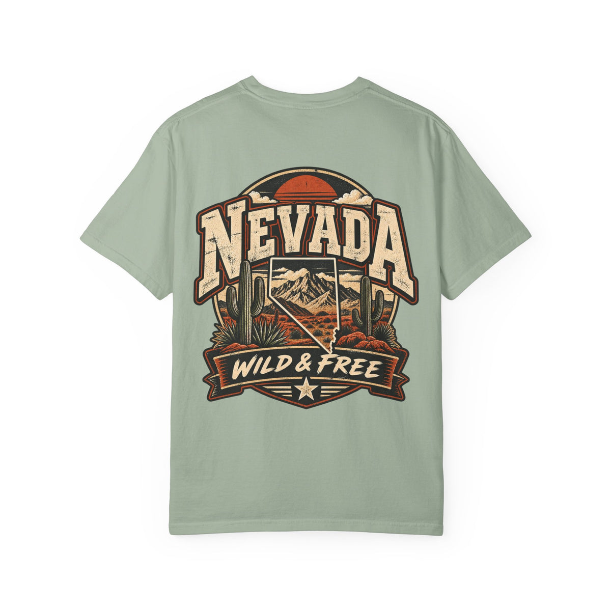 Nevada Wild & Free Unisex Comfort Color 1717 Streetwear Graphic Tee
