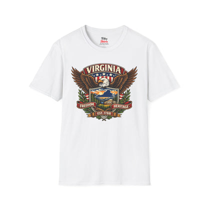 Virginia Americana Eagle Unisex Softstyle T Shirt State Pride Graphic Tee Collections FS03