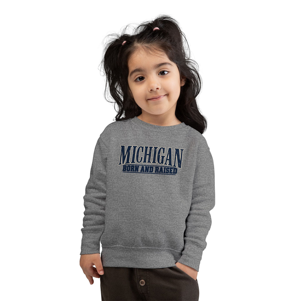 Michigan Born and Raised Premium Heritage Unisex Toddler Sweatshirt