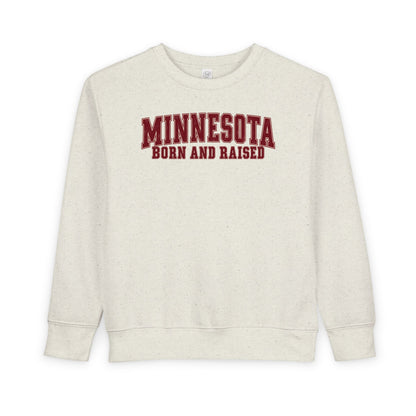 Minnesota Born and Raised Vintage Collegiate Unisex Toddler Sweatshirt