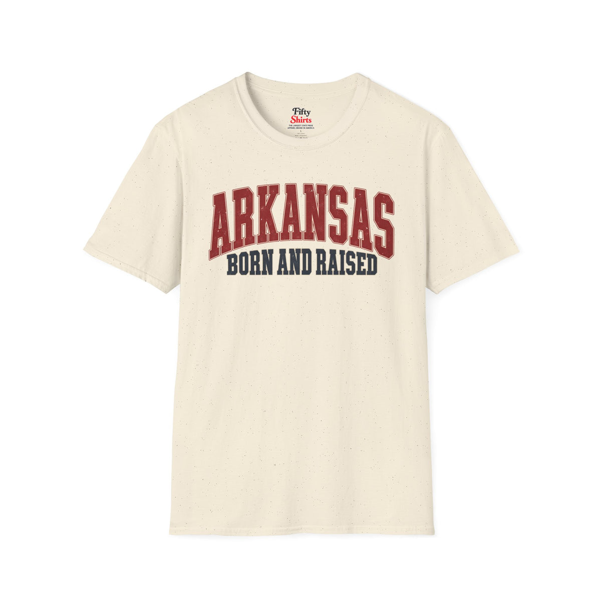 Arkansas Born and Raised Unisex Softstyle T Shirt State Name Graphic Tee
