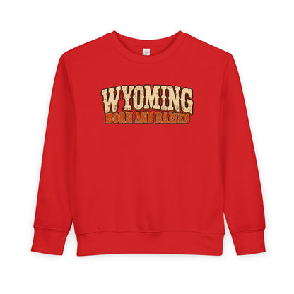 Wyoming Born and Raised Vintage 1970s Western Unisex Toddler Sweatshirt