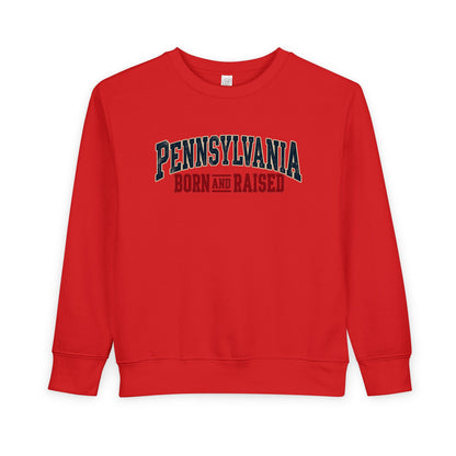 Pennsylvania Born and Raised Classic Souvenir Unisex Toddler Sweatshirt