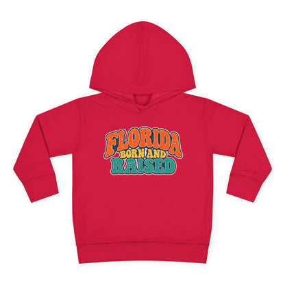 Florida Born and Raised Retro Sunshine State Unisex Toddler Pullover Fleece Hoodie