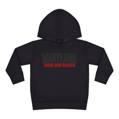 Maryland Born and Raised Modern Unisex Toddler Pullover Fleece Hoodie