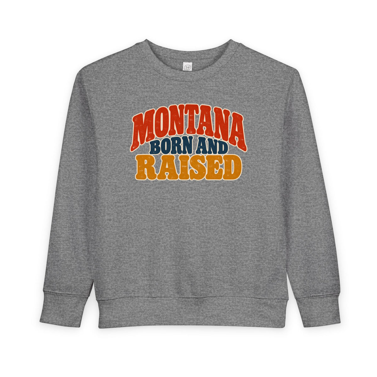 Montana Born and Raised Retro 1970s Unisex Toddler Sweatshirt Graphic