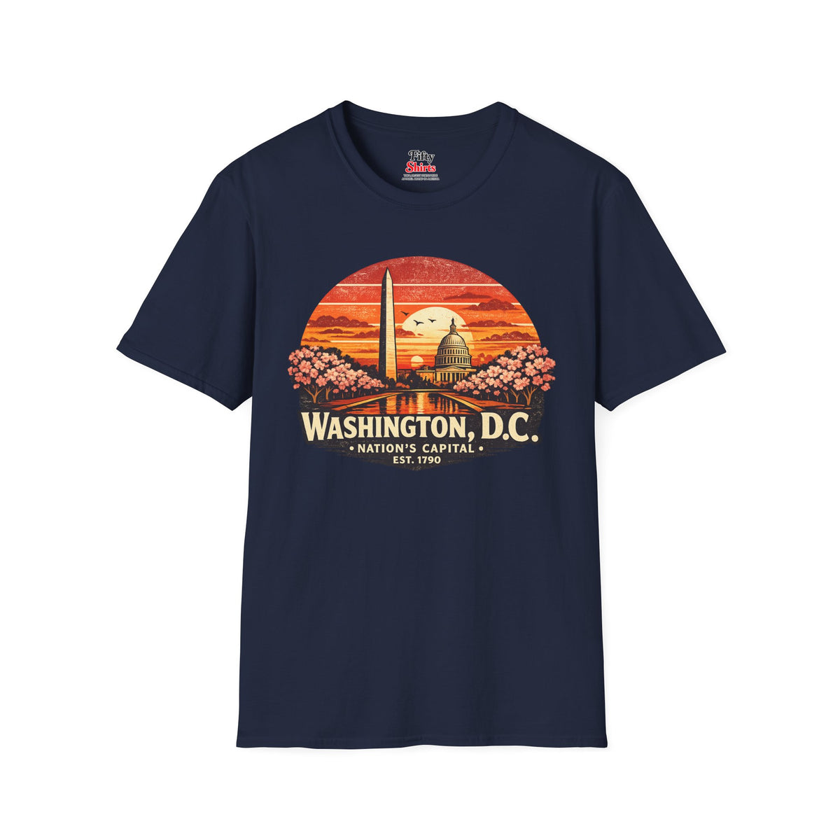 Washington D.C. Monument Sunset Unisex Softstyle T Shirt State Pride Graphic Tee Collections FS03