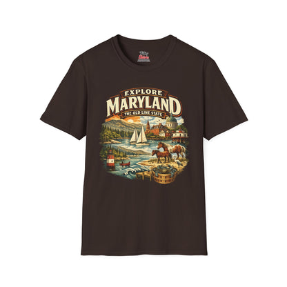 Explore Maryland Unisex Softstyle T Shirt State Pride Graphic Tee Collections FS03