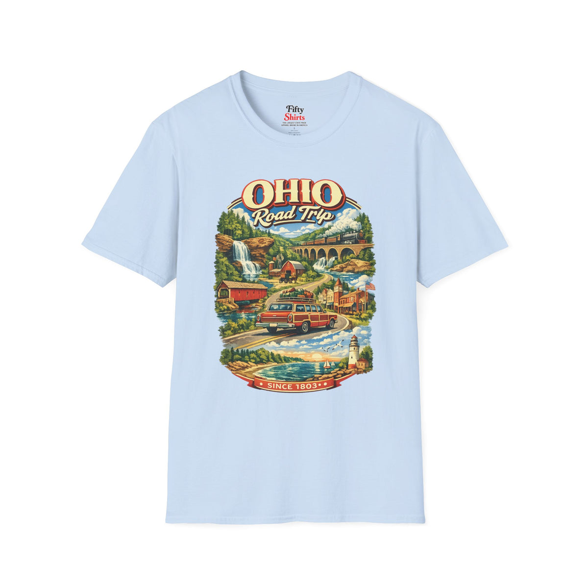 Ohio Road Trip Unisex Softstyle T Shirt State Pride Graphic Tee Collections FS03