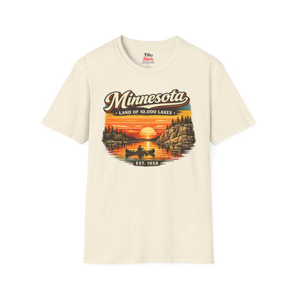 Minnesota Lakeside Sunset Unisex Softstyle T Shirt State Pride Graphic Tee Collections FS03