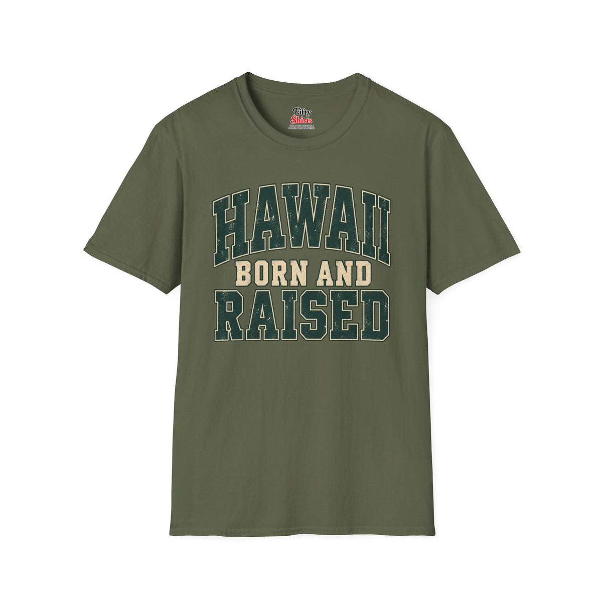 Hawaii Born and Raised Unisex Softstyle T Shirt State Name Graphic Tee