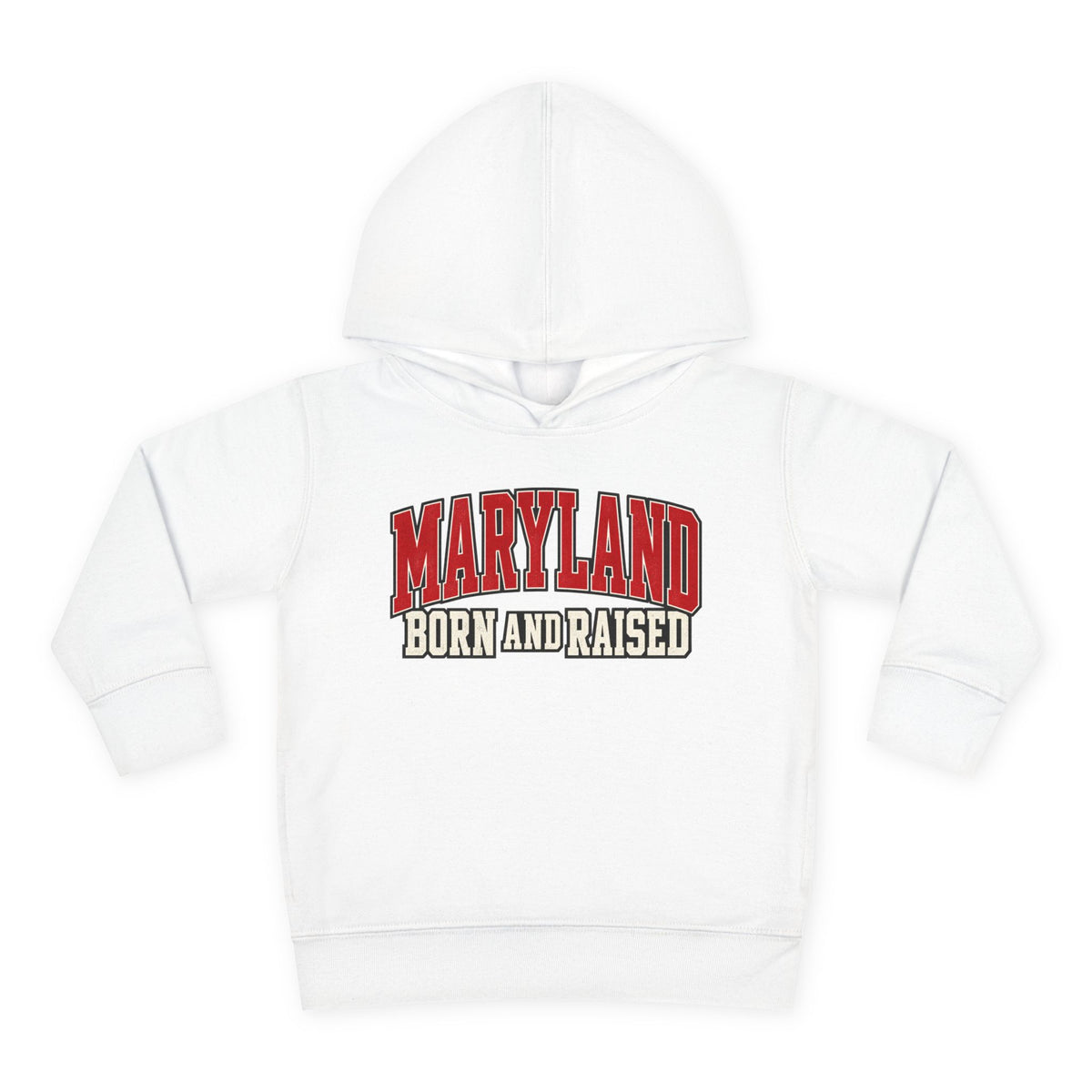 Maryland Born and Raised Bold Athletic Unisex Toddler Pullover Fleece Hoodie