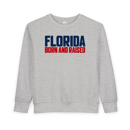 Florida Born and Raised Minimal Luxury Unisex Toddler Sweatshirt