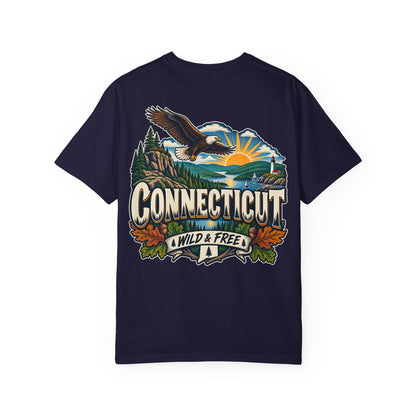 Connecticut Wild & Free  Unisex Comfort Color 1717 Streetwear Graphic Tee