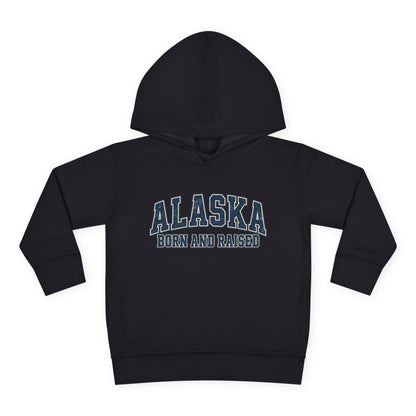Alaska Born and Raised Classic Collegiate Unisex Toddler Pullover Fleece Hoodie