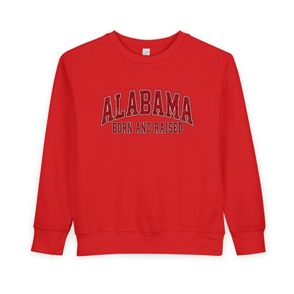 Alabama Born and Raised Collegiate Classic Unisex Toddler Sweatshirt