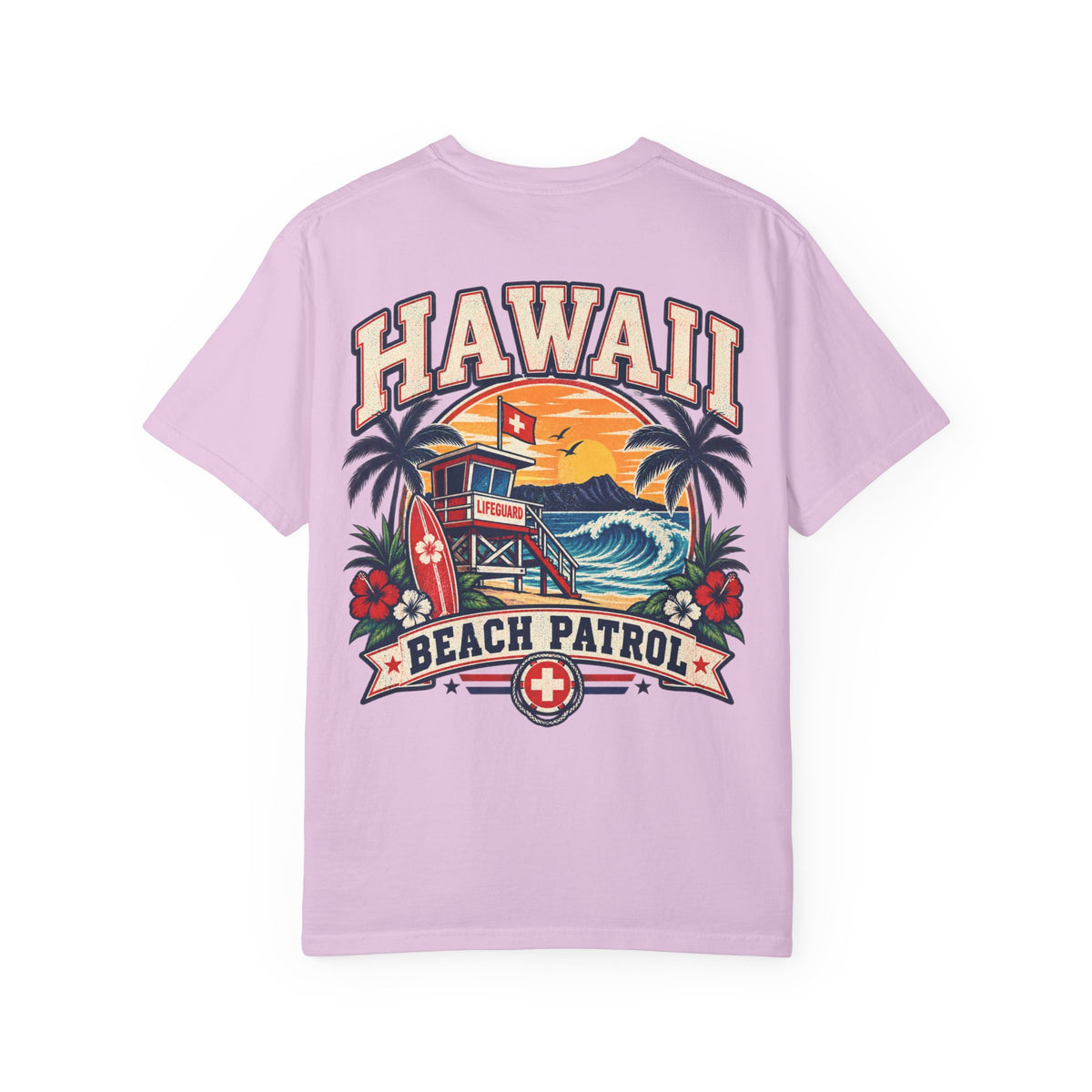 Hawaii Beach Patrol Unisex Comfort Color 1717 Streetwear Graphic Tee