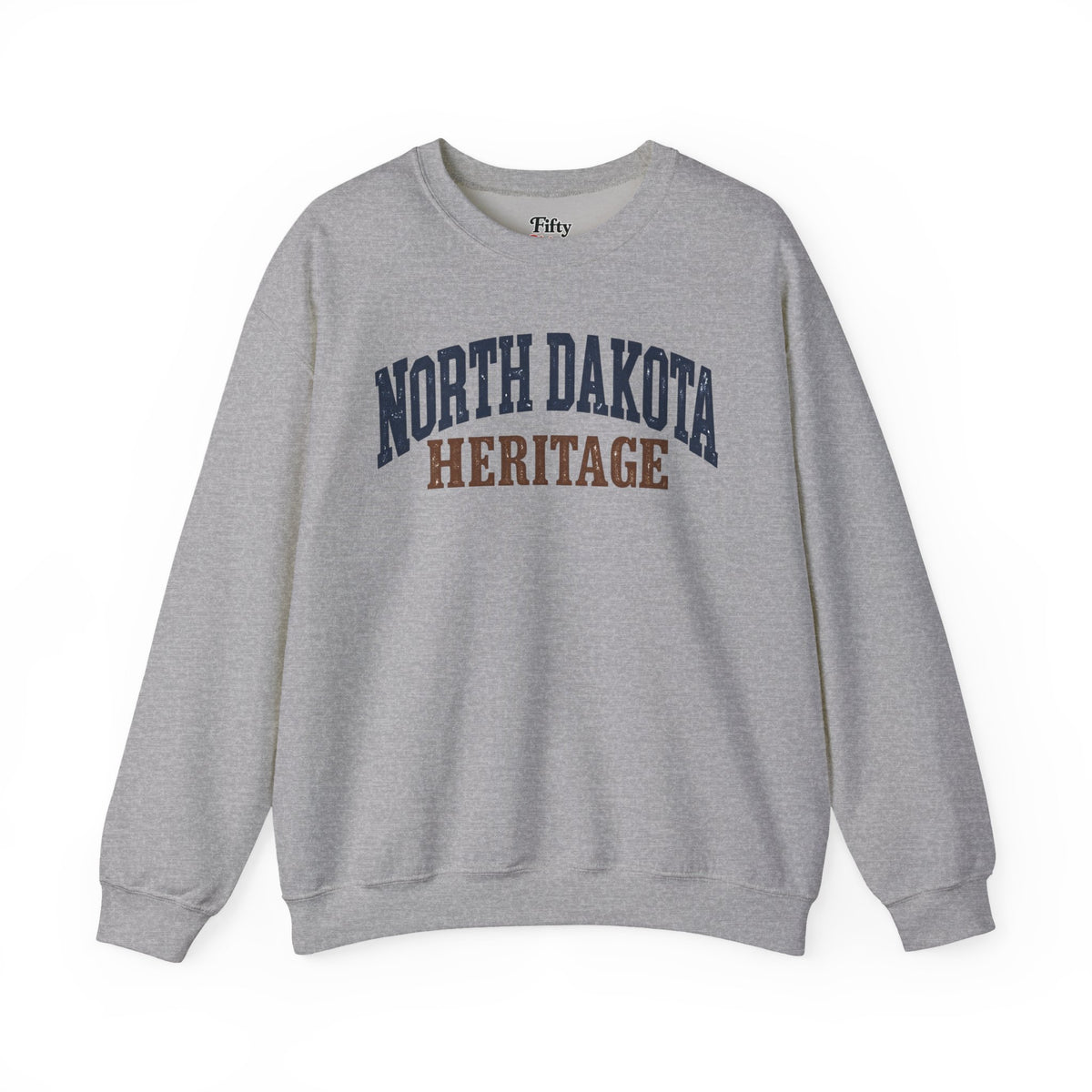 North Dakota Heritage Unisex Crewneck Sweatshirt State Name Graphic
