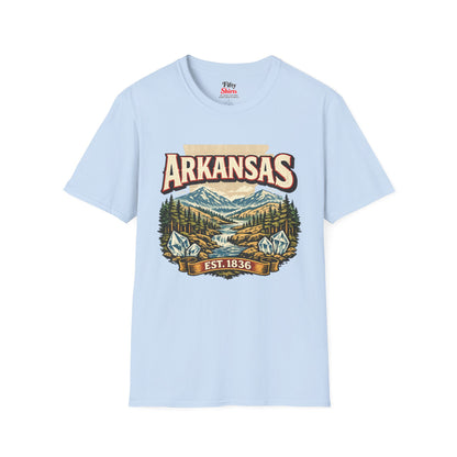 Vintage Arkansas Heritage Unisex Softstyle T Shirt State Pride Graphic Tee Collections FS03