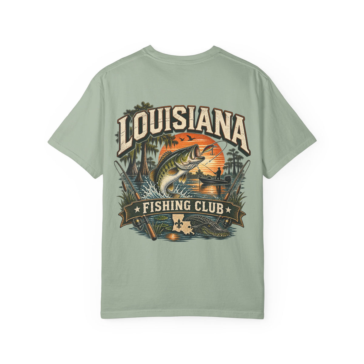 Louisiana Fishing Club Unisex Comfort Color 1717 Streetwear Graphic Tee