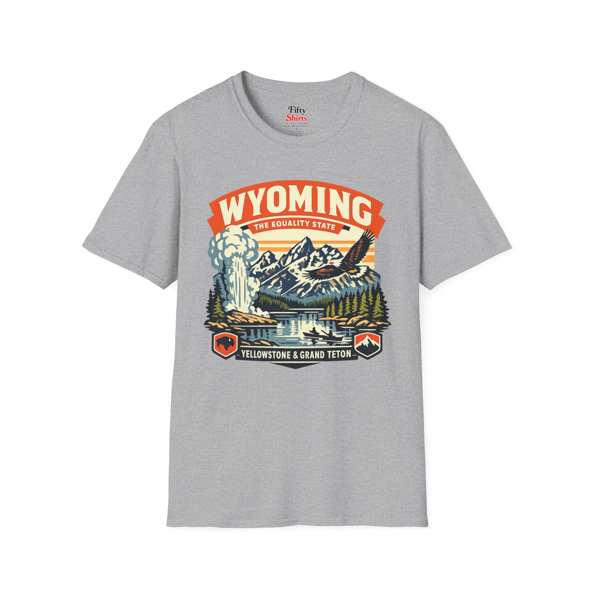 Wyoming Equality State Adventure Unisex Softstyle T Shirt State Pride Graphic Tee Collections FS03