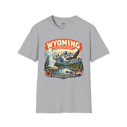 Wyoming Equality State Adventure Unisex Softstyle T Shirt State Pride Graphic Tee Collections FS03